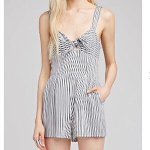 Forever 21 Striped Tie Front Romper Size Small